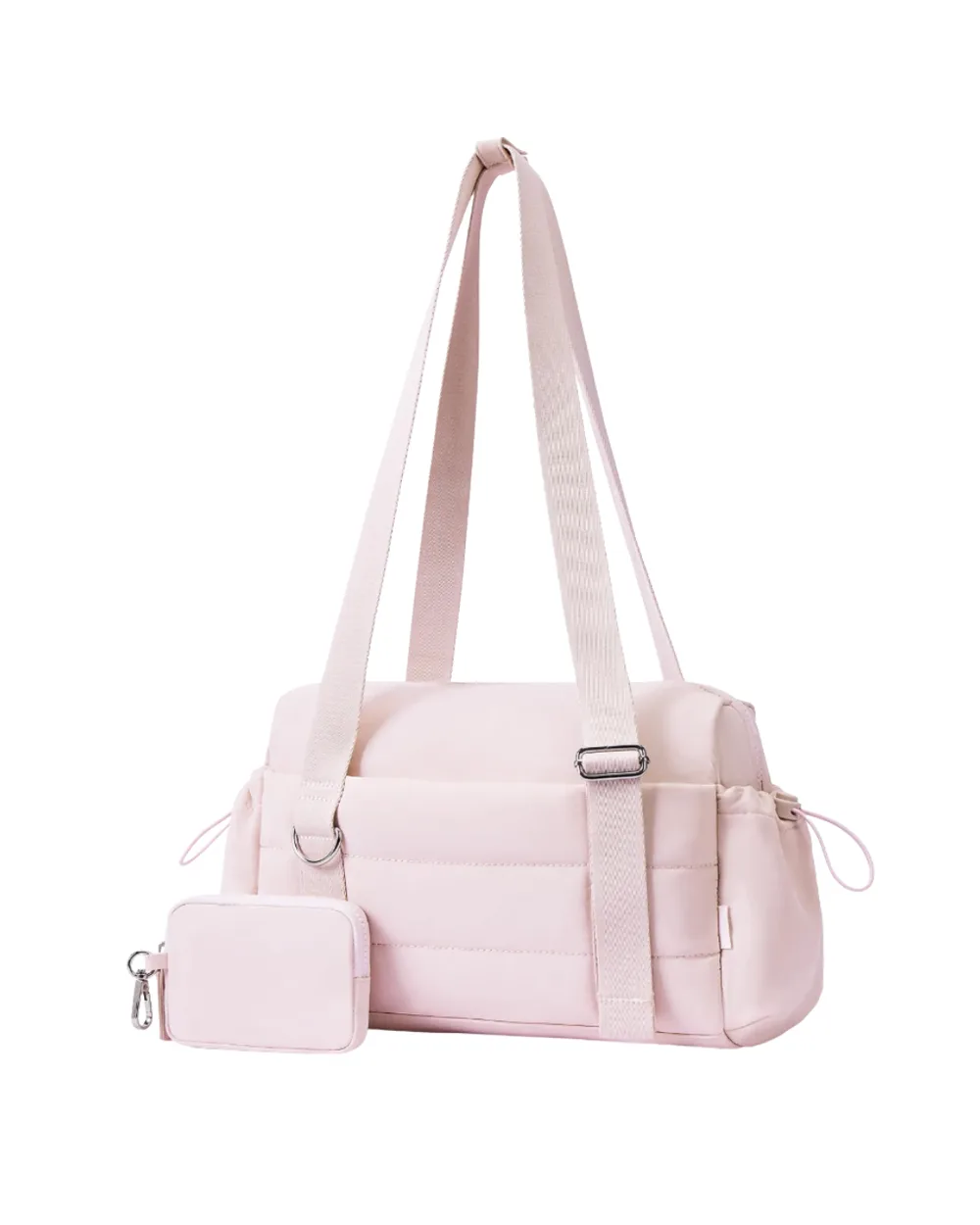ROULENS mini gym duffle bag set in a neutral tone with structured shape and detachable coin wallet