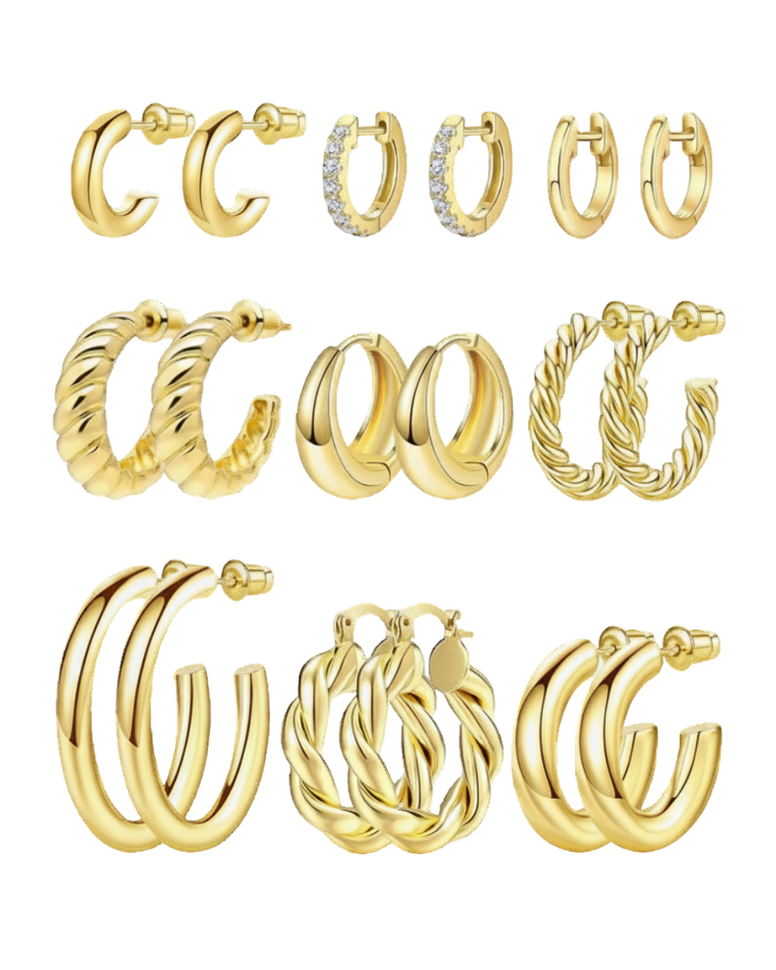 Chunky Twisted Huggie Earrings