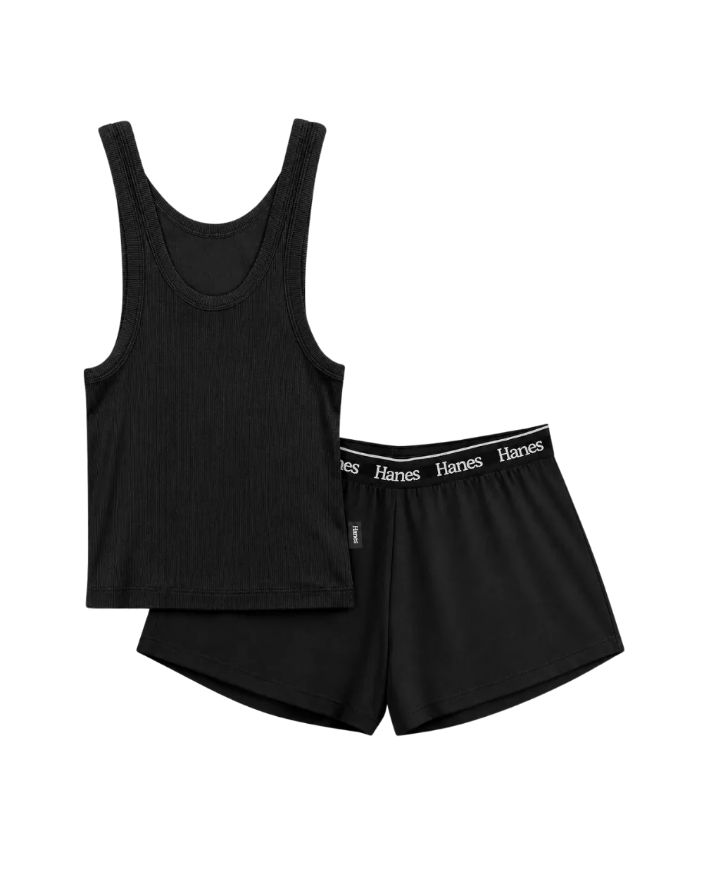 Hanes Originals Rib Crop Tank & Sleep Shorts Set
